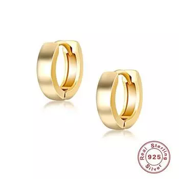 Настоящее серебро 925 пробы, серьги для женщин, минималистичные глянцевые серьги-кольца, офисные женские модные украшения, букле Oreille Femme золотой