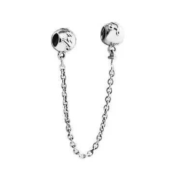 Настоящее серебро 925 пробы, защитная цепочка Love Always, бусины для изготовления ювелирных изделий, подходит для оригинального браслета