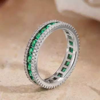 Настоящее серебро S925 пробы изумрудные кольца женские квадратные бриллиантовые кольца женские роскошные ювелирные изделия блестящие 8A циркон девушка подарок вечеринка 6