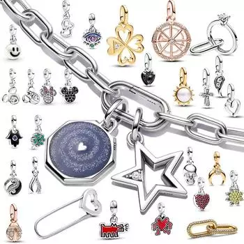 Настоящее серебро S925 стерлингового серебра ME charm Heart mini Подвеска подходит для оригинальной подвески Charm Original Jewelry Женский подарок