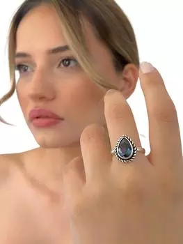 Настоящее серебряное кольцо высшего качества из стерлингового серебра 925 пробы с мистическим топазом