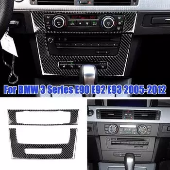 Настоящее углеродное волокно, накладка на панель кондиционера для BMW 3 серии E90 E92 E93 2005-2012, абсолютно новый высококачественный автомобиль Type A-with Hole