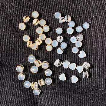 Настоящее золото, гальванизированный золотой край, силиконовый прозрачный Burger Love, беруши, нескользящие серьги, задняя крышка для заглушки, медное кольцо, серьги с пряжкой, задняя крышка