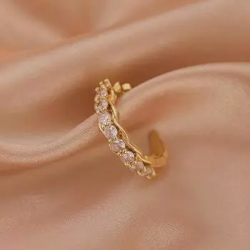 Настоящее золотое позолоченное циркониевое цветочное кольцо роскошное индивидуальное модное сетевое красное открытое кольцо для женщин ювелирные изделия для вечеринок Resizable