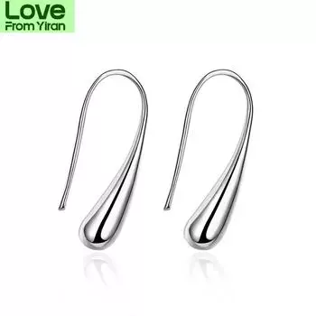 Настоящие 925 пробы серебряные серьги-капли в форме слезы/водяной капли/капли дождя корейские серьги для женщин свадебная вечеринка ювелирные украшения подарок золотой