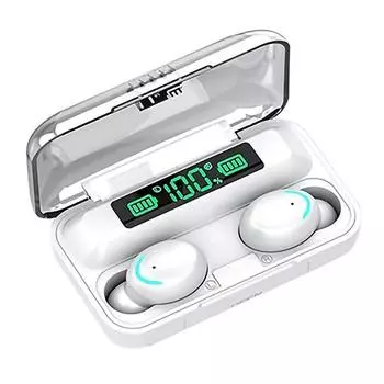 Настоящие беспроводные наушники BT, спортивные вкладыши со светодиодным дисплеем батареи и экраном Smart Touch белый