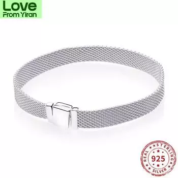 Настоящие бусины из стерлингового серебра 925 пробы, браслеты с бусинами-клипсами для женщин, подходят оригинальные браслеты с отражениями, подвески для женщин, ювелирные изделия, ювелирные изделия 20cm