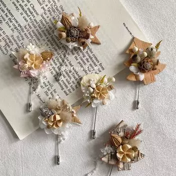 Настоящие цветы сухоцветы вечные цветы жизни сундук цветы лесной стиль корейская брошь теплая осень открытый газон свадьба жених невеста подружки невесты
