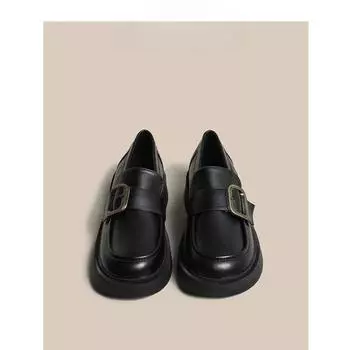 Настоящие кожаные мокасины, женская обувь, весенние новинки, туфли-лодочки с мягкой подошвой, кожаные туфли в британском стиле, туфли Мэри Джейн 35