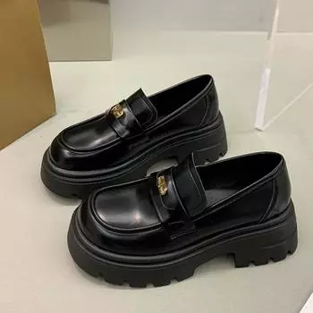 Настоящие кожаные мокасины, женская обувь, весенние новые туфли в британском стиле, маленькие кожаные туфли, толстая подошва, увеличенная за счет туфель Мэри Джейн 35
