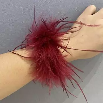 Настоящие манжеты из страусиных перьев женские нарукавники на запястье меховые манжеты Роскошные пушистые перья перьевая манжета браслет на кнопках женские перьевые браслеты на ногу 1pcs