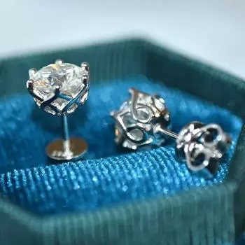 Настоящие серьги-гвоздики из муассанита цвета D 0,5/1 карат, 100% стерлинговое серебро 925 пробы, сверкающие, для помолвки, изысканные ювелирные украшения