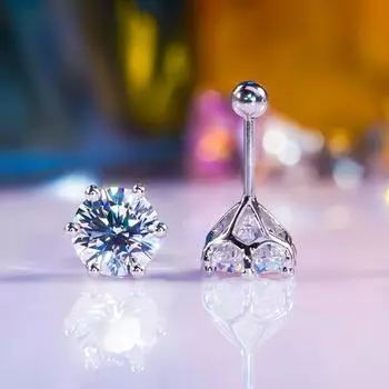 Настоящие серьги-гвоздики с муассанитом 2 карата 8 мм для женщин, серьги-гвоздики с винтовой резьбой, стерлинговое серебро 925 пробы, ювелирные изделия, прошедшие тест на бриллианты 0.3ct and 0.3ct