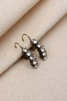 Настоящие серьги с белыми камнями