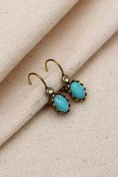 Настоящие серьги с бирюзой