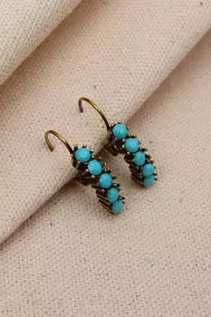 Настоящие серьги с бирюзой