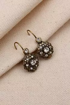 Настоящие серьги с деталями из белого камня