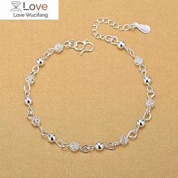 Настоящие серебряные ножные браслеты, модные серебряные украшения, полые бусины, ножной браслет для женщин, девочек, друзей, босиком, украшения для ног, подарки