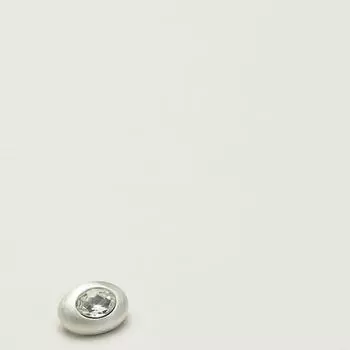 Настоящие серебряные овальные пуговицы с бриллиантами из высококачественного материала для одежды, пуговицы для вязаного кардигана, жакета, одежда, декоративные пуговицы 1 #[14.5mm Oval Silver Edge White Diamond]