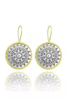 Настоящие серебряные женские серьги античной серии с местными месопотамскими мотивами