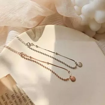 Настоящий браслет из стерлингового серебра 925 пробы с бусинами и браслетом, регулируемый браслет на удачу для женщин, изысканные свадебные украшения для вечеринок, аксессуары розового золота