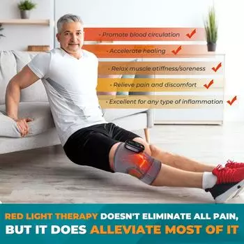 Настоящий красный свет нагревательный физиотерапевтический наколенники наплечники налокотники 44 660 + 850 нм шарики лампы 44 660 + 850nm lamp beads серый