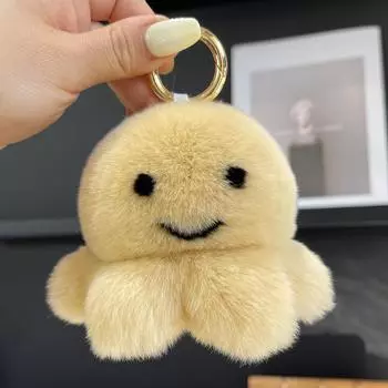 Настоящий рекс, кроличья шерсть, милый маленький осьминог, сумка, подвеска, автомобильный брелок, кукла, сумка, шерстяной мяч, креативная плюшевая вешалка хаки