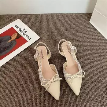 Настоящий сяосянфэн! Темперамент самой старшей леди зажат ~ Французский темперамент Баотоу Фея Сандалии Туфли на маленьком каблуке 35