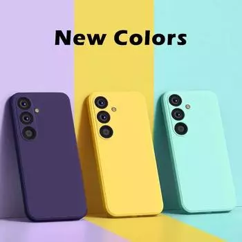 Настоящий жидкий силиконовый чехол для Samsung Galaxy A05 A05S A15 4G 5G S24 S24 + S24 Ультра роскошный противоударный чехол для Samsung Galaxy A25 A35 A55, аксессуар Samsung M34 чёрный