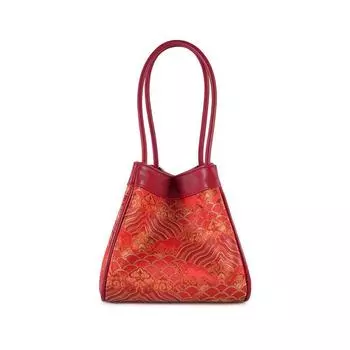 Настоятельно рекомендуется! Сумка-ведро с вышивкой пайетками и жемчугом, Свадебная красная сумочка, Кружевная жаккардовая вышивка, Сумка для приданого, Рабочая одежда в наличии Hongjin Xiangyun