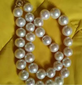 НАСТОЯЩЕЕ ОЖЕРЕЛЬЕ С БЕЛЫМ ЖЕМЧУГОМ ЮЖНОГО МОРЯ, 9–10 мм, 18 ДЮЙМОВ