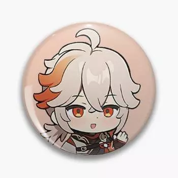 Настраиваемая мягкая кнопка на булавке в стиле чиби Kazuha Genshin Impact, креативный декор, металлическая булавка для лацкана, женская забавная модная милая одежда