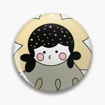 Настраиваемая мягкая пуговица со звездным ангелом, булавка для одежды, женская металлическая ювелирная декоративная булавка с героями мультфильмов, креативный милый подарок, забавный