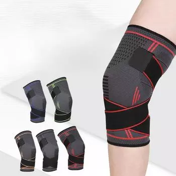 Настраиваемые наколенники для баскетбола, бега, дышащие силиконовые противоскользящие нейлоновые эластичные трикотажные ремни, спортивные наколенники давления M