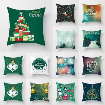 Настраиваемые наволочки с рождественским принтом Подушки для дивана в машину Подушки для спальни Наволочки на талию 40x40cm