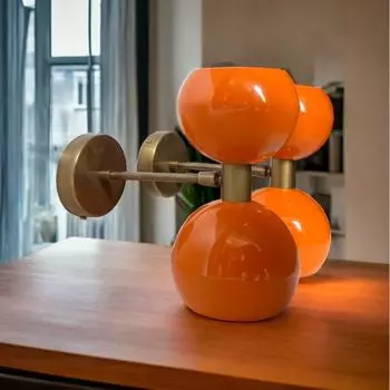 Настраиваемый оранжевый двойной латунный итальянский настенный светильник Stilnovo | Современный светильник середины века | Внутреннее освещение для ванной комнаты, кухни, гостиной