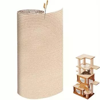 Настраиваемый самоклеящийся коврик-когтеточка для кошек размером 78,7x15,7 дюймов защищает мебель и способствует здоровью когтей. 15.75x78.74inch