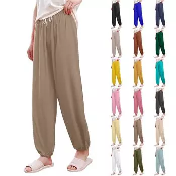 Настроить - Женские зимние однотонные брюки полной длины, длинные спортивные брюки L армия зеленый