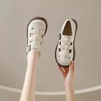 Наступая на дерьмо, чувствуешь себя мягко 2025 новые туфли-одиночки уродливые милые туфли женские литературные женские маленькие белые туфли Mori круглая головка мягкая подошва туфли Boken 35