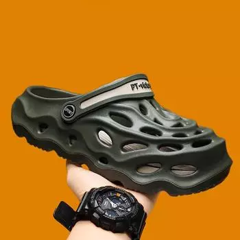 Наступая на дерьмо, чувствуя мешок с головой, дырка в обуви, летняя новая одежда, дышащие спортивные тапочки, повседневные пляжные сандалии для мужчин 39 серый