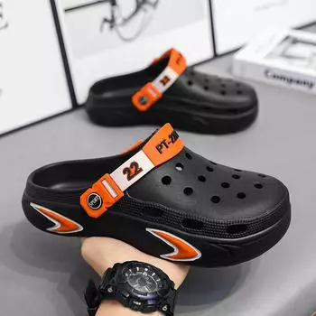 Наступая на дерьмо, чувствуя себя Baotou drag, мужская летняя обувь EVA с мягкой подошвой Baotou, модные сандалии, сандалии для отдыха на природе, мужская верхняя одежда 40 чёрный