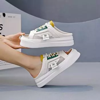 Наступая на дерьмо, чувствуя себя беременными женщинами, полукроссовки женские 2024 года, новые летние туфли без каблука с нескользящей подошвой 712 35 хаки