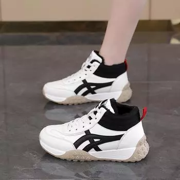 Наступая на дерьмо спортивная и повседневная женская обувь осень и зима новые бархатные туфли Форрест Гамп легкие студенческие кроссовки NK 35 чёрный