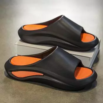 Наступая на дерьмовые тапочки мужские летние нескользящие сандалии для ванной комнаты для купания на платформе спортивная мужская обувь с одним словом 39