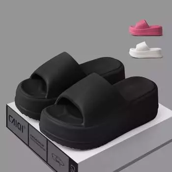 Наступите на дерьмо чувство тапочек женщины носят расширенный смысл 2025 новая летняя мода увеличение шлепанцев тренд тапочки-булочки 36-37