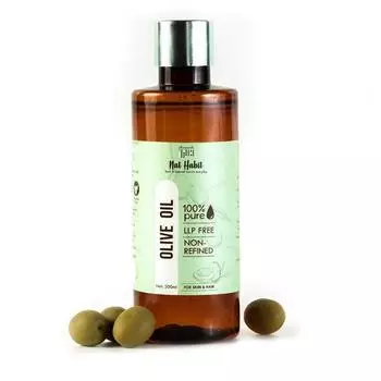 Nat Habit 100% чистое оливковое масло для кожи и волос, нерафинированное, без химикатов и консервантов - 200 мл