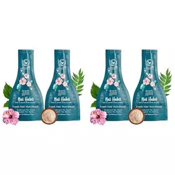Nat Habit Five Oil Hibiscus NutriMask-Маска для волос для роста, кондиционирования, разглаживания, укрепления, упаковка 4 x 40 г)