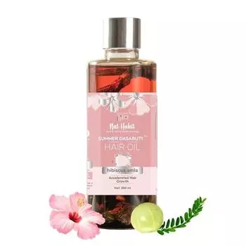 Nat Habit Hibiscus Amla Летнее масло для волос для мужчин и женщин, способствует росту и густоте волос, для всех типов волос, без парафина, 200 мл