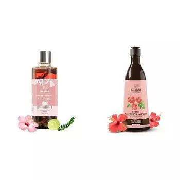 Nat Habit Hibiscus Amla Летнее масло для волос(100мл) и натуральный шампунь для роста волос Navdha с 5 маслами и гибискусом(250мл)