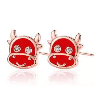 Натальный Год Личность Счастливый Красный Год Быка Серьги Простые Маленькие Серьги Серьги